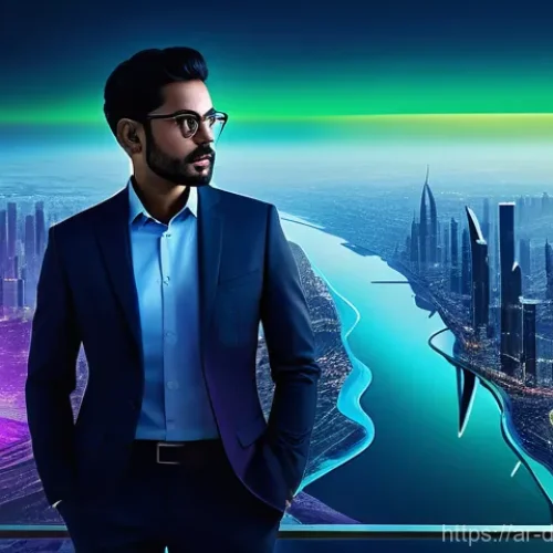 Home 26 최신 빅데이터 분석 기법과 프레임워크 - **Prompt: "A dynamic, wide-angle shot of a modern data scientist, an Arab professional in their earl...