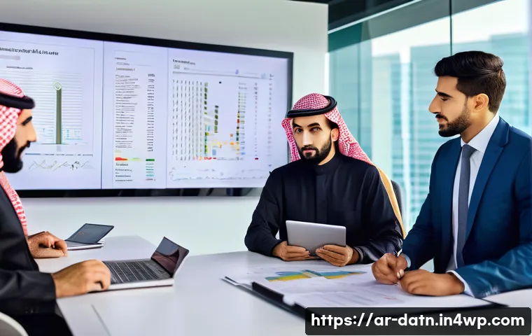 다양한 분석 목적에 적합한 프레임워크 - A modern corporate office scene showcasing a diverse team of Middle Eastern business professionals e...
